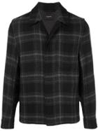 Vince Plaid-print Shirt Jacket - Black