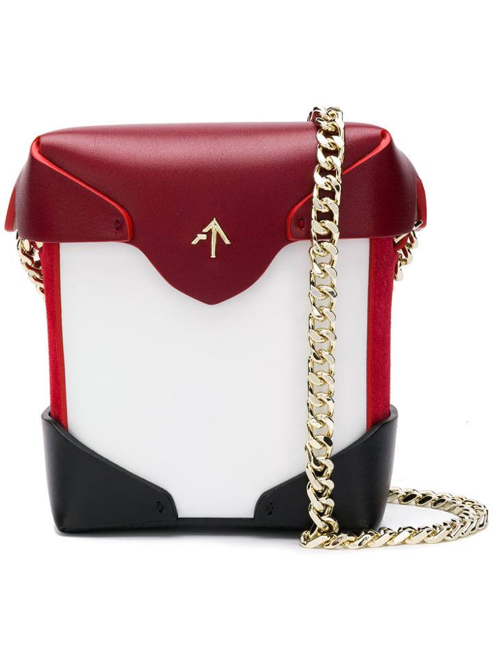 Manu Atelier Micro Pristine Crossbody Bag - White