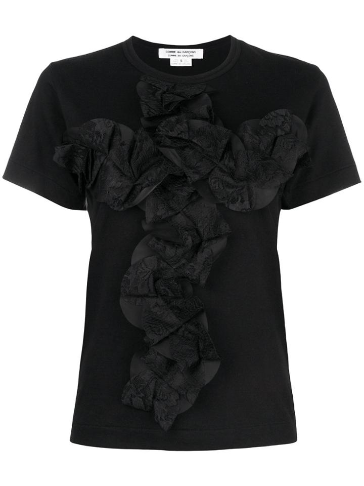 Comme Des Garçons Comme Des Garçons Folded Lace Front T-shirt - Black