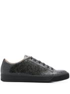 Lanvin Crackled Detail Low Top Sneakers - Black
