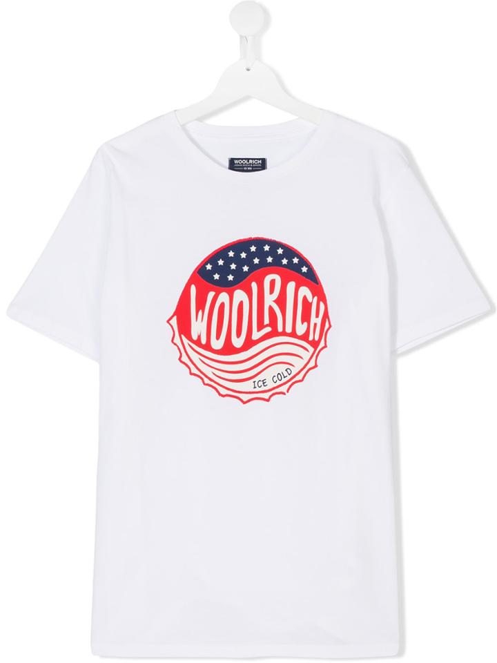 Woolrich Kids Logo Print T-shirt - White