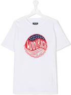 Woolrich Kids Logo Print T-shirt - White