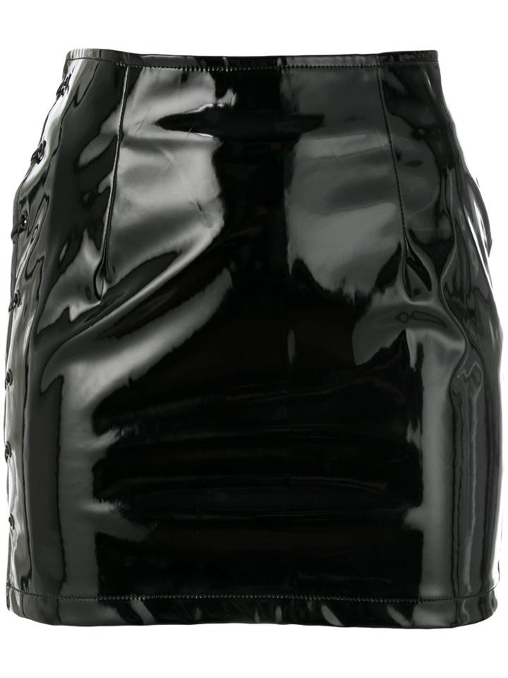 Danielle Guizio Devolier Patent Short Skirt - Black
