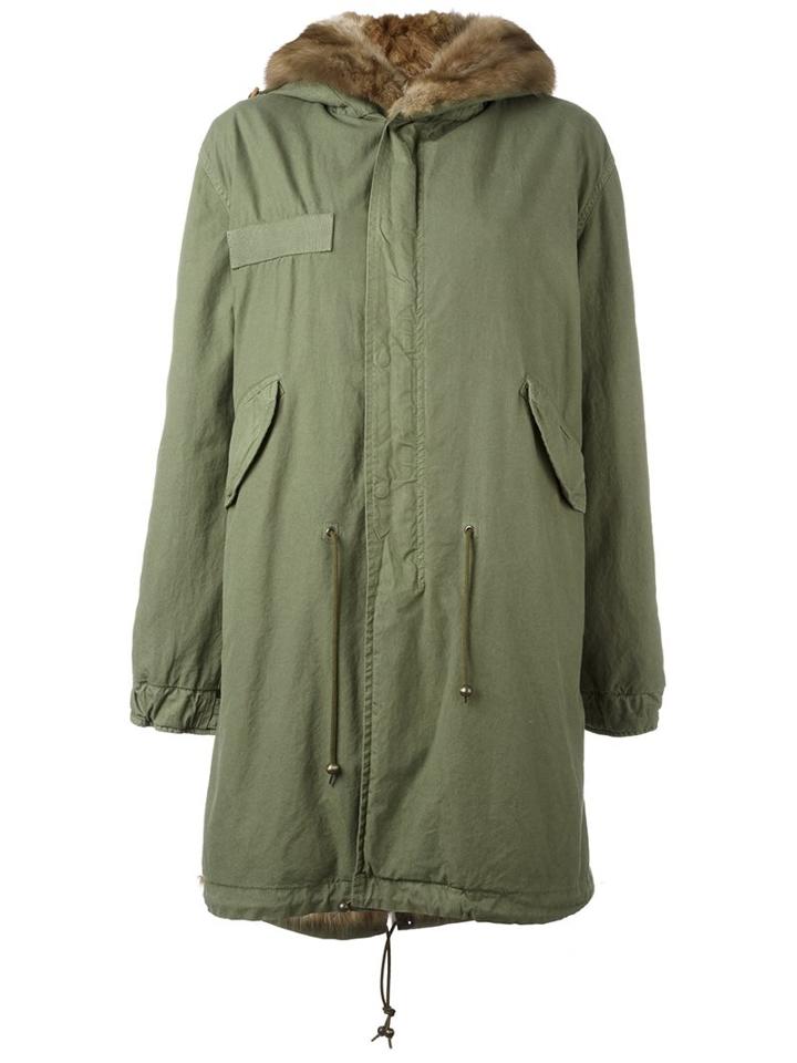 Mr & Mrs Italy Fur Lined Parka, Women's, Size: Xs, Green, Cotton/lamb Skin/sable/viscose