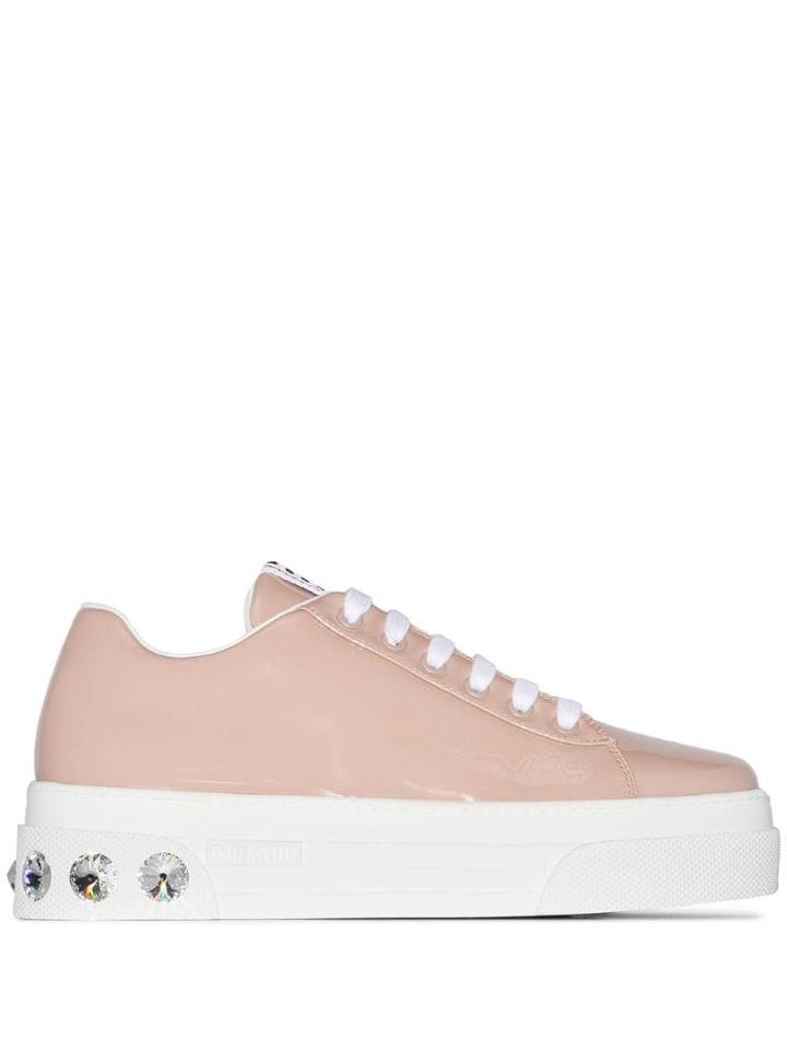 Miu Miu Jewel Low-top Sneakers - Neutrals