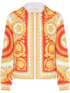 Versace Baroque Print Hooded Jacket - A743 Red Yellow
