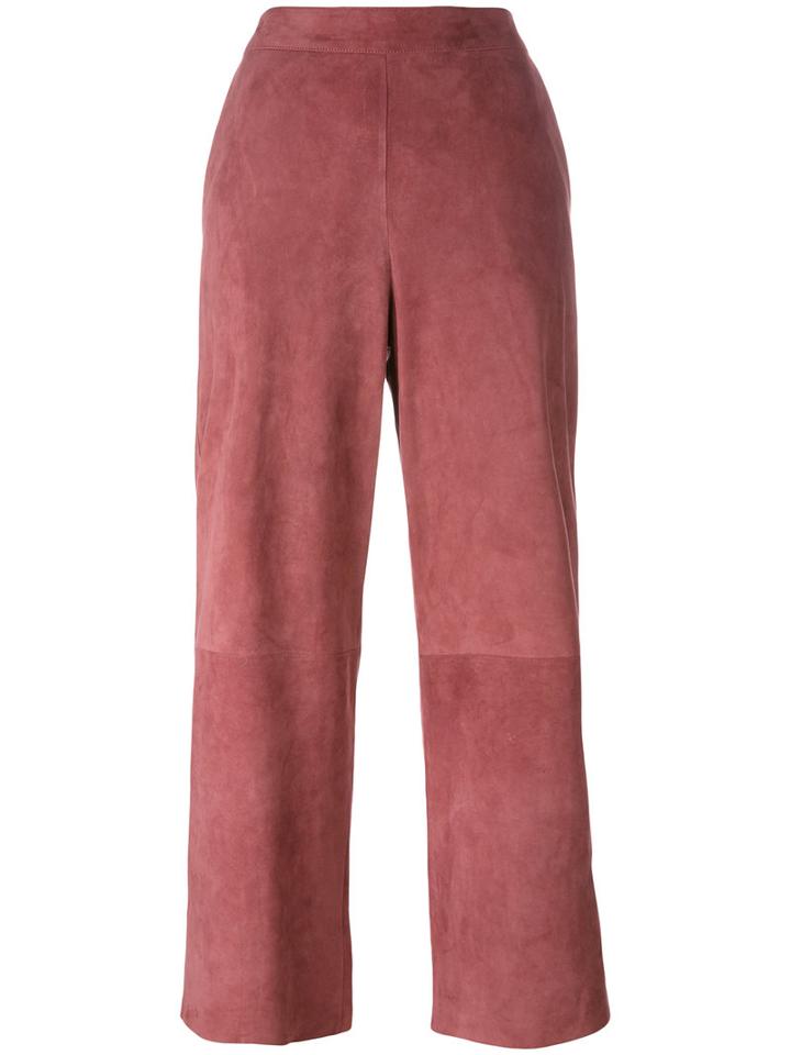 Desa 1972 Panelled Cropped Trousers, Women's, Size: 36, Pink/purple, Leather