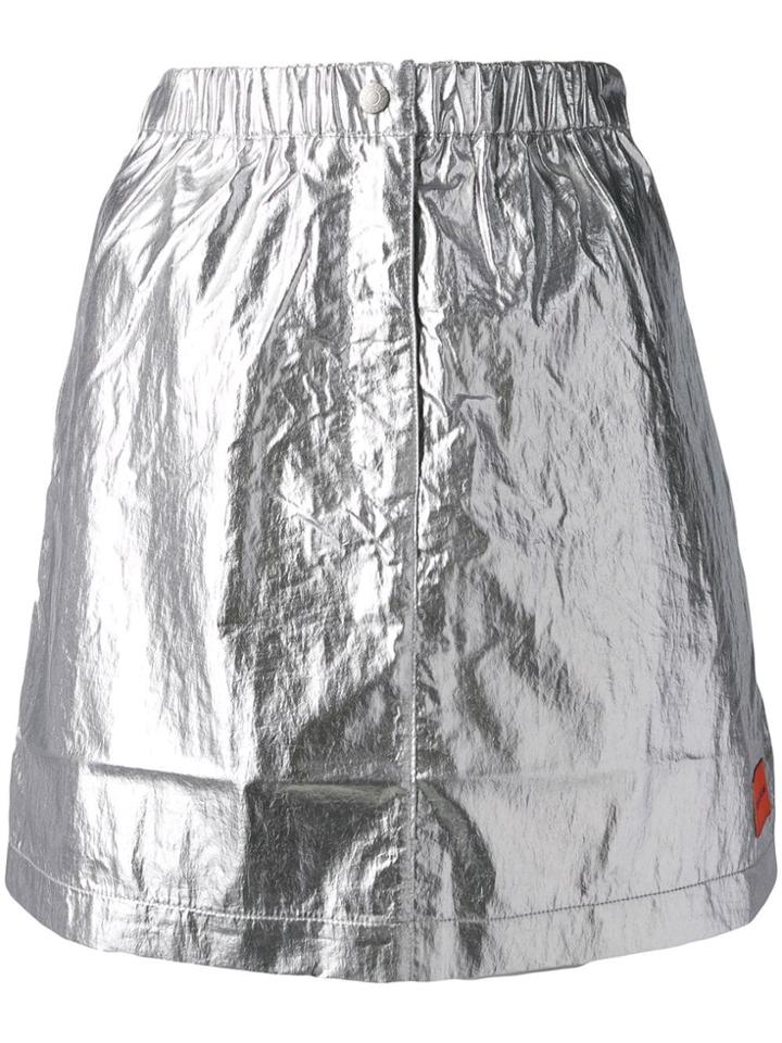 Calvin Klein Jeans High Waisted Skirt - Silver