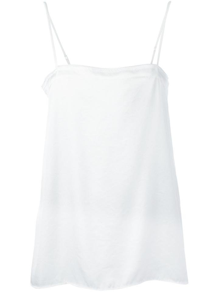 Dkny - Sleeveless Slip Top - Women - Polyester/triacetate/viscose - L, White, Polyester/triacetate/viscose