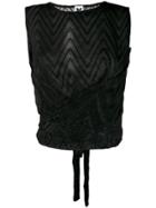 M Missoni Knitted Wrap Vest Top - Black