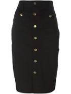 Dsquared2 Buttoned Pencil Skirt, Women's, Size: 42, Black, Polyester/spandex/elastane/cotton