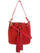Moschino Stitched Bucket Tote, Red, Calf Leather