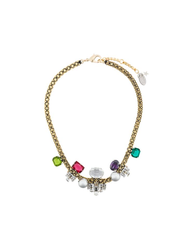 Radà Gemstone And Faux Pearl Embellished Necklace - Metallic