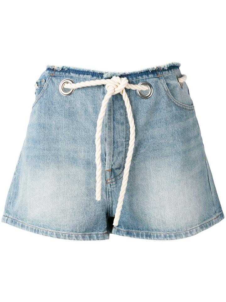 Diesel - Drawstring Shorts - Women - Cotton - 28, Blue, Cotton