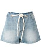Diesel - Drawstring Shorts - Women - Cotton - 28, Blue, Cotton
