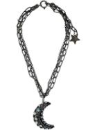 Lanvin Moon Pendant Necklace, Women's, Metallic, Glass/brass/pewter