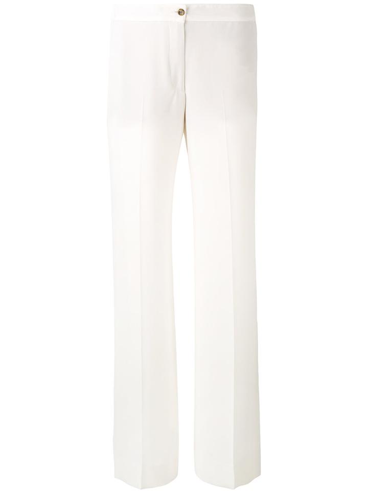 Alberto Biani - Wide Leg Trousers - Women - Triacetate/viscose - 44, Women's, White, Triacetate/viscose