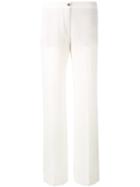 Alberto Biani - Wide Leg Trousers - Women - Triacetate/viscose - 44, Women's, White, Triacetate/viscose