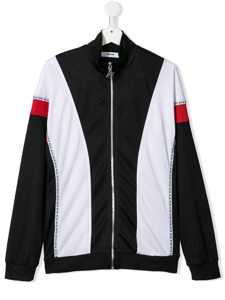 Msgm Kids Colourblock Track Top - Black