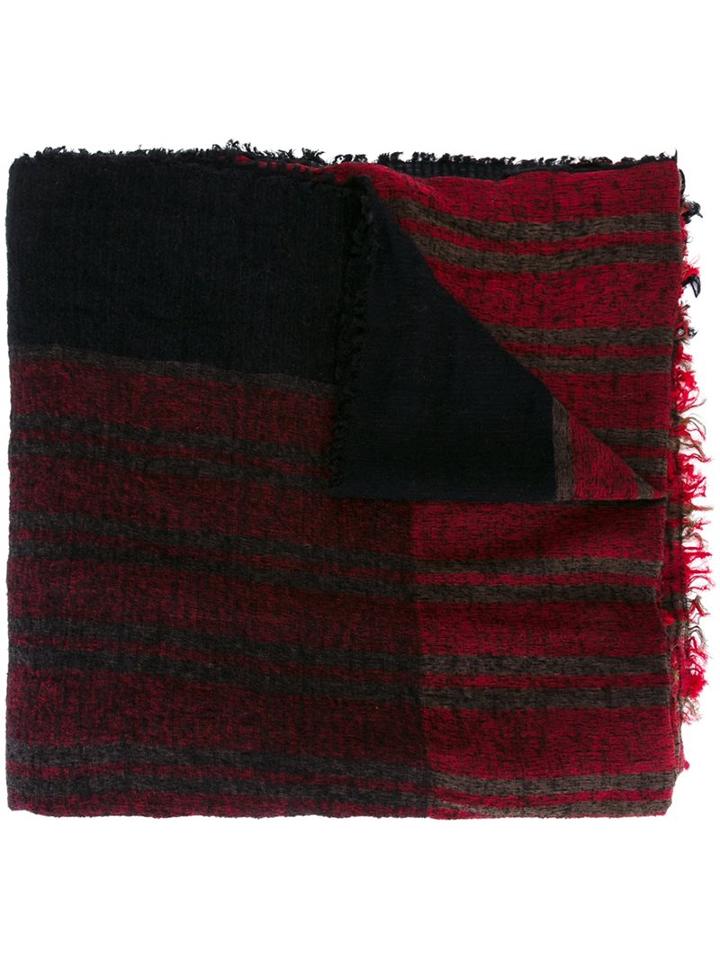 Uma Wang Striped Knit Scarf, Men's, Black, Cotton/polyamide/alpaca/virgin Wool