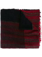 Uma Wang Striped Knit Scarf, Men's, Black, Cotton/polyamide/alpaca/virgin Wool