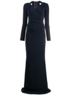 Talbot Runhof Wrap Front Dress - Blue