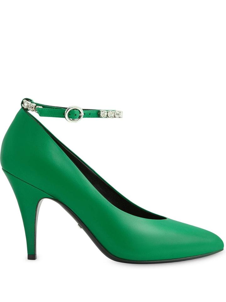 Gucci Décolleté Embellished Strap Pumps - Green