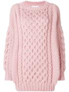 I Love Mr Mittens Cable-knit Sweater - Pink & Purple