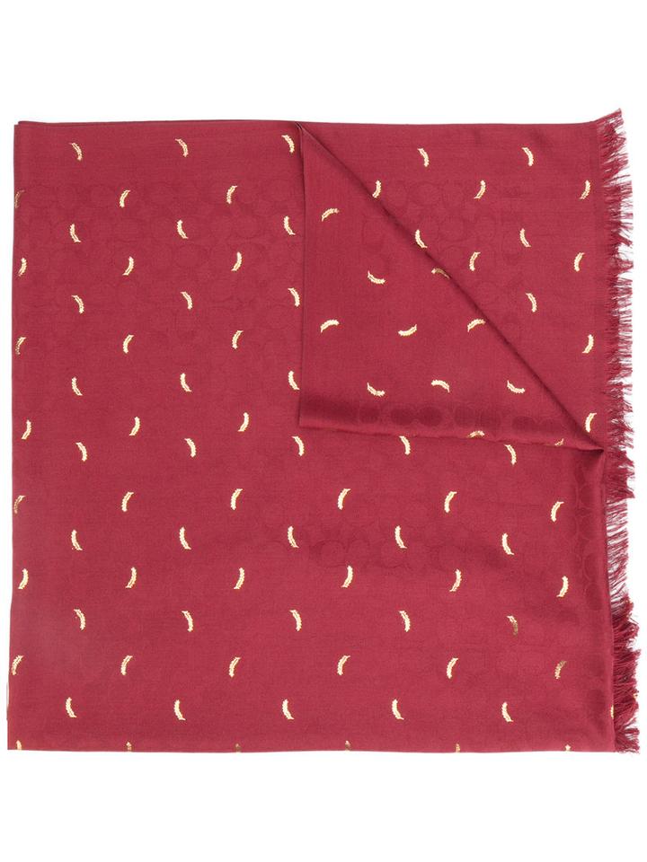 Coach - Wrap Scarf - Women - Silk/cotton - One Size, Pink/purple, Silk/cotton