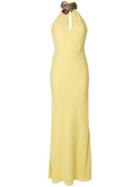 Alexander Mcqueen Gemstone Floral Neckline Gown - Yellow & Orange