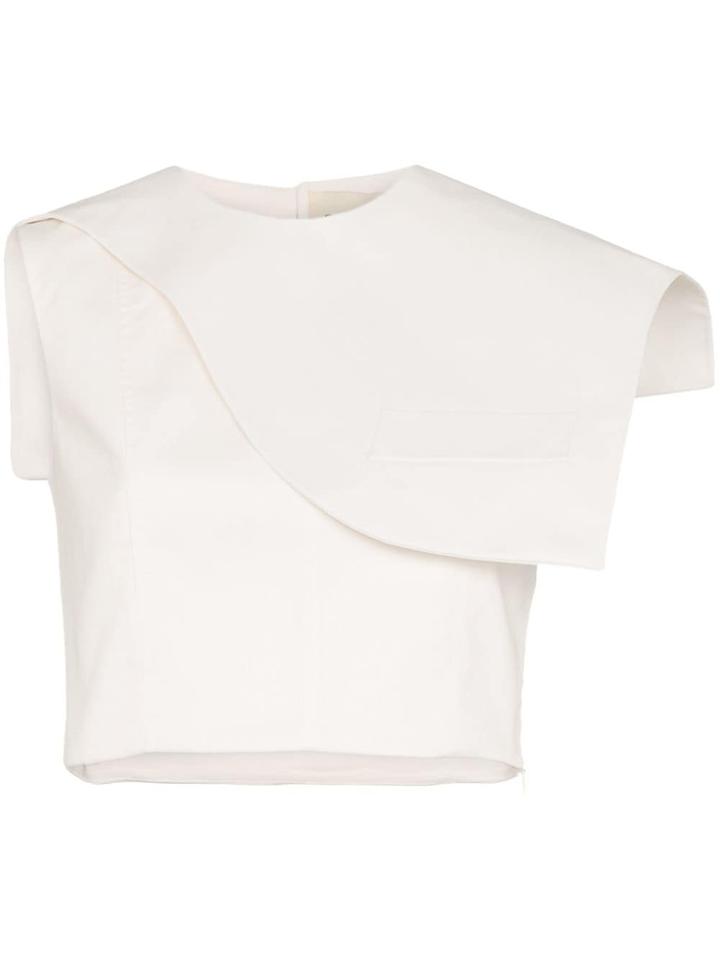 George Keburia Gk Hn Ss Asym Crp Top - White