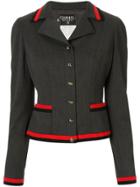 Chanel Pre-owned 1994 Contrasting Stripes Fitted Blazer - Grey