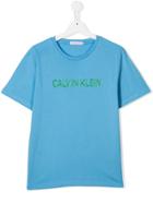 Calvin Klein Kids Logo Short-sleeve T-shirt - Blue