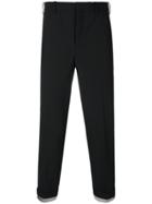 Neil Barrett Contrast Turn Up Trousers - Black