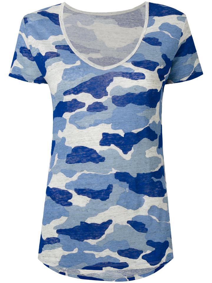 Majestic Filatures - Camouflage T-shirt - Women - Linen/flax - 4, Blue, Linen/flax