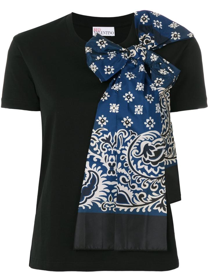 Red Valentino Printed Bow T-shirt - Black