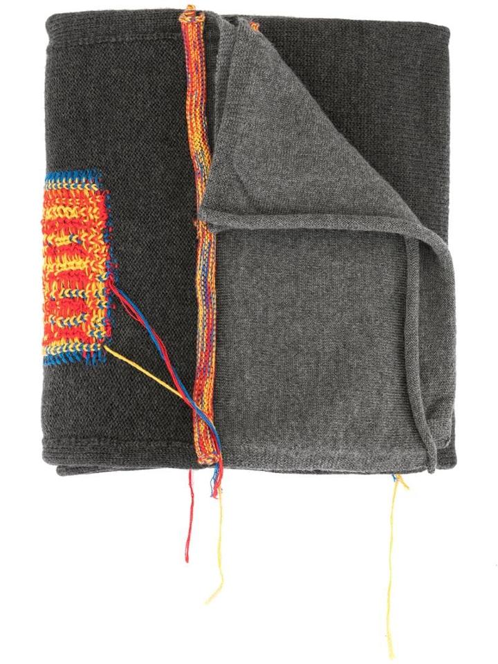 Ports 1961 Embroidered Detail Scarf - Grey