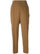 Marni Cropped Trousers, Women's, Size: 42, Brown, Virgin Wool/cupro