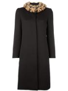 Moschino Vintage Teddy Bear Collar Coat, Women's, Size: 42, Brown