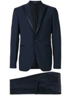 Tagliatore Trimmed Lapel Dinner Suit - Blue