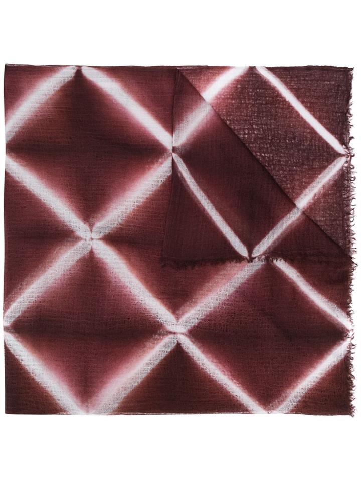 Suzusan Geometric Pattern Scarf - Red