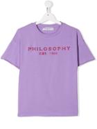 Philosophy Di Lorenzo Serafini Kids Rhinestone Logo T-shirt - Purple