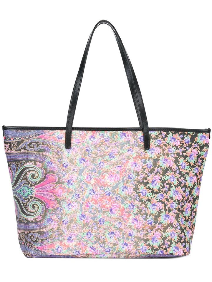 Etro Floral Paisley Print Shoulder Bag, Women's, Pink/purple
