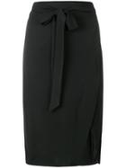Murmur Draped Wrap Skirt - Black