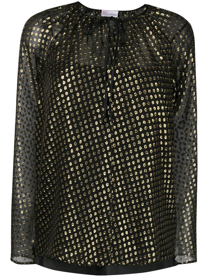 Red Valentino Polka Dot Blouse - Black