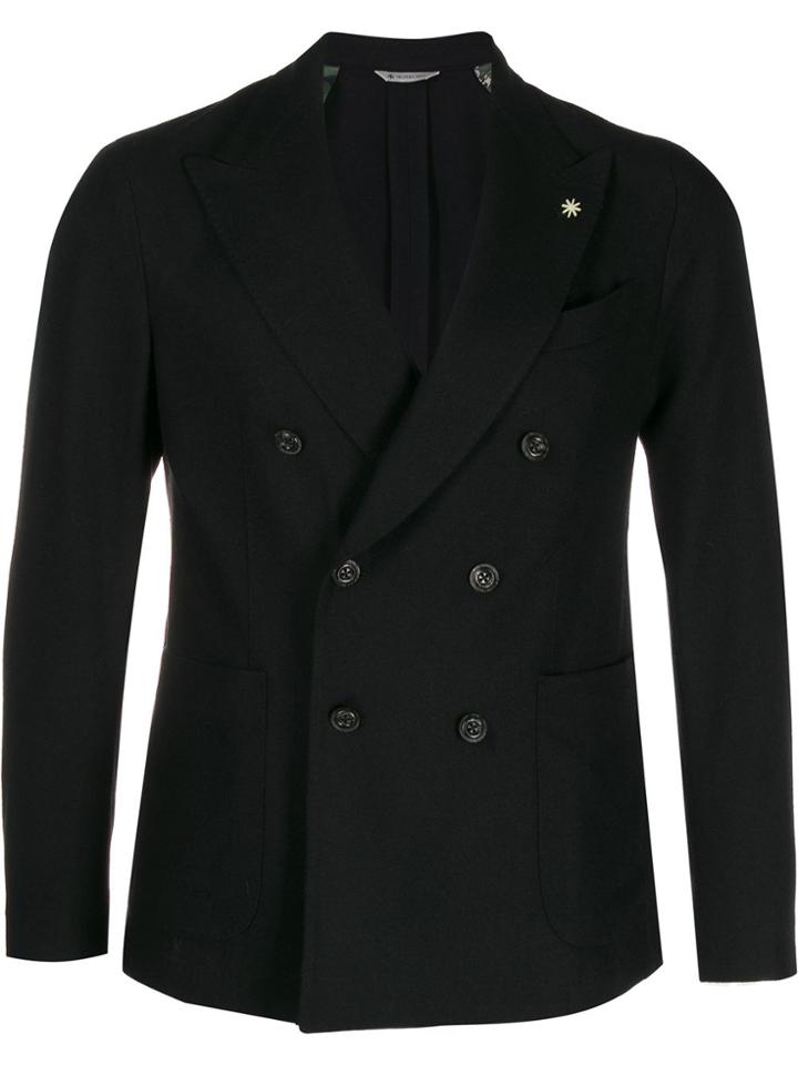 Manuel Ritz Double Breasted Blazer - Black