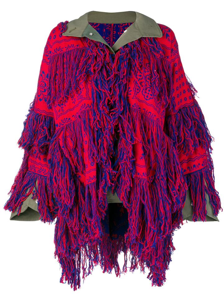 Sacai Fringed Embroidered Cardigan