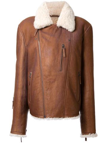 Yves Salomon Homme Shearling Jacket, Men's, Size: 50, Brown, Lamb Fur