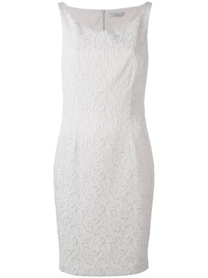 D.exterior - Jacquard Boat Neck Dress - Women - Cotton/polyamide/polyester/spandex/elastane - 44, Grey, Cotton/polyamide/polyester/spandex/elastane