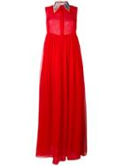 Melampo - Sleeveless Long Dress - Women - Silk - 42, Women's, Red, Silk